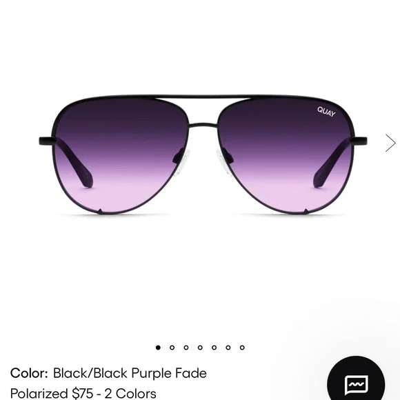 Quay Australia Black and Purple Sunglasses Quay Australia On The Edge Shield Black Matte Purple  main image 4